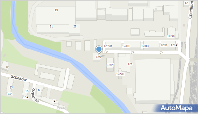 Sosnowiec, Chemiczna, 12/V, mapa Sosnowca
