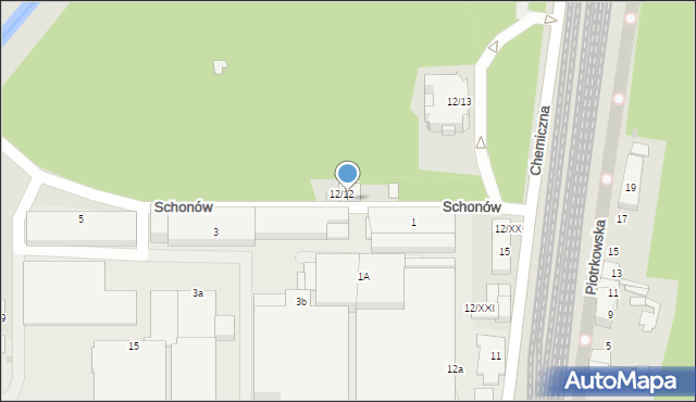 Sosnowiec, Chemiczna, 12b, mapa Sosnowca