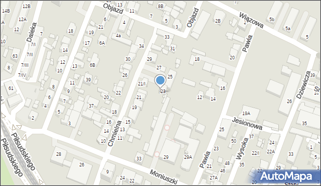 Sosnowiec, Chmielna, 23B, mapa Sosnowca