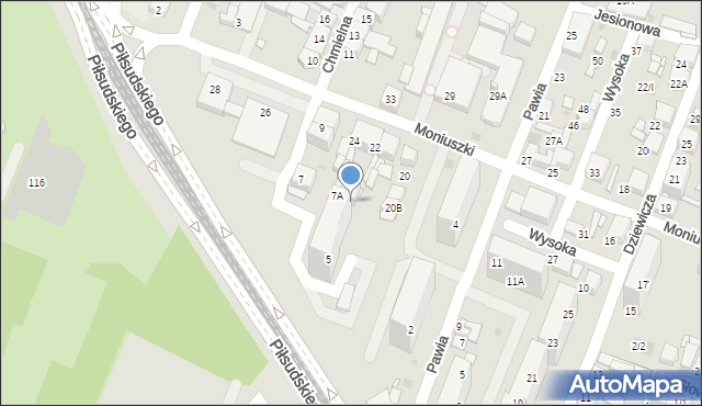 Sosnowiec, Chmielna, 7C, mapa Sosnowca