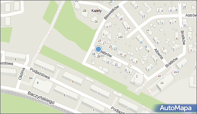 Sosnowiec, Chabrów, 16, mapa Sosnowca