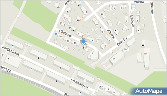 Sosnowiec, Chabrów, 6, mapa Sosnowca