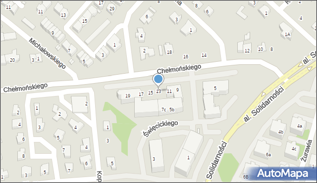 Śrem, Chełmońskiego Józefa, 13, mapa Śrem