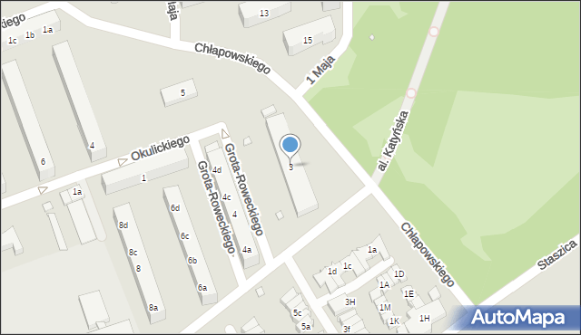 Śrem, Chłapowskiego Dezyderego, gen., 3, mapa Śrem