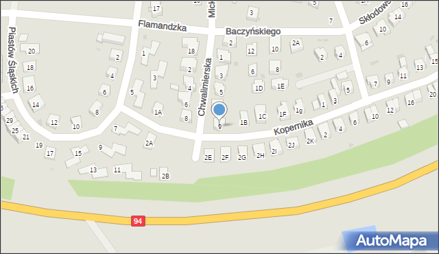 Środa Śląska, Chwalimierska, 9, mapa Środa Śląska