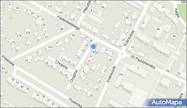 Środa Wielkopolska, Chopina Fryderyka, 13, mapa Środa Wielkopolska