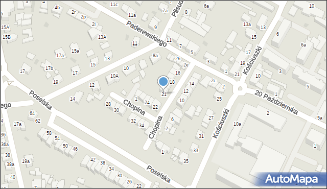 Środa Wielkopolska, Chopina Fryderyka, 21, mapa Środa Wielkopolska