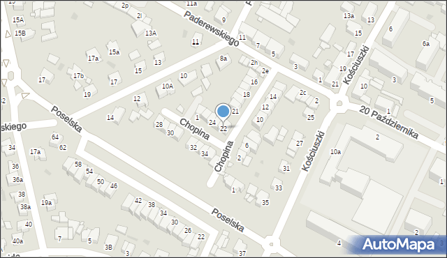 Środa Wielkopolska, Chopina Fryderyka, 22, mapa Środa Wielkopolska