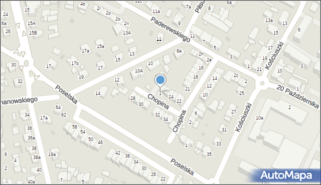Środa Wielkopolska, Chopina Fryderyka, 26, mapa Środa Wielkopolska