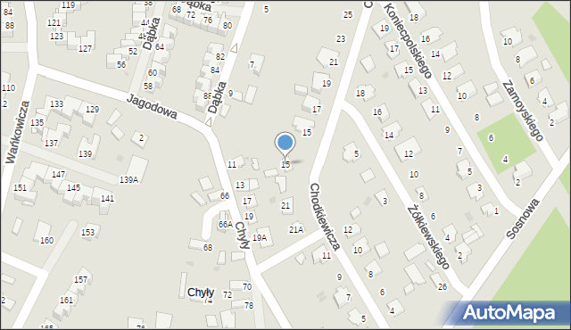 Stalowa Wola, Chyły, 15, mapa Stalowa Wola