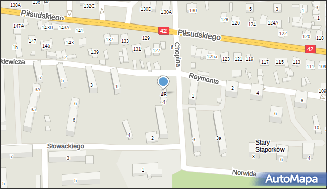 Stąporków, Chopina Fryderyka, 4B, mapa Stąporków