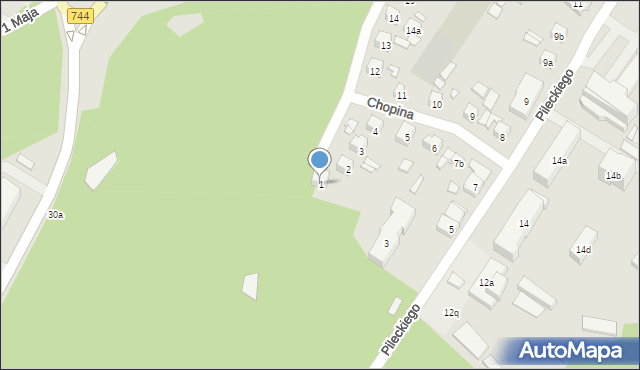 Starachowice, Chopina Fryderyka, 1, mapa Starachowic