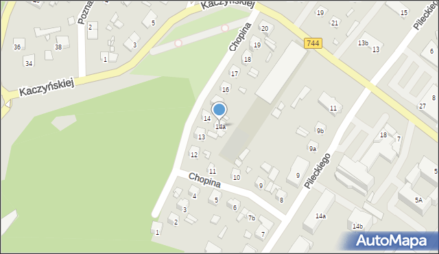 Starachowice, Chopina Fryderyka, 14a, mapa Starachowic