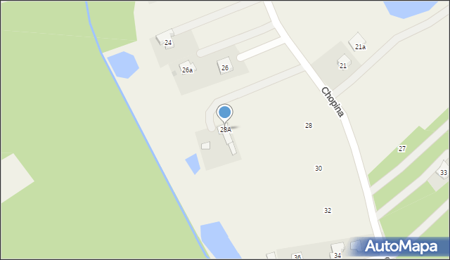 Stare Budy, Chopina Fryderyka, 28A, mapa Stare Budy