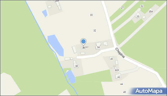 Stare Budy, Chopina Fryderyka, 36, mapa Stare Budy