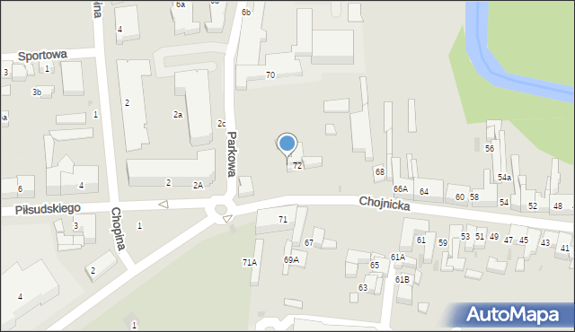 Starogard Gdański, Chojnicka, 72A, mapa Starogard Gdański