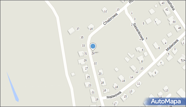 Stęszew, Chabrowa, 24, mapa Stęszew