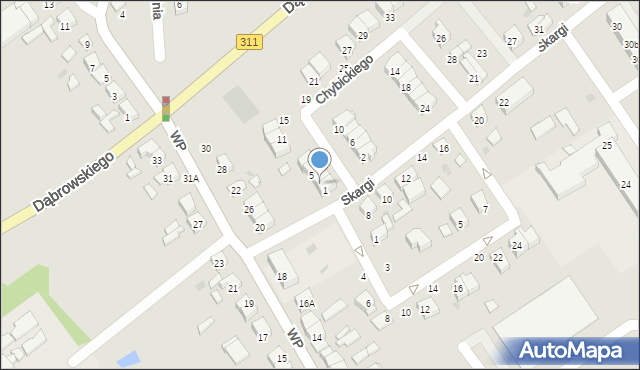 Stęszew, Chybickiego Wawrzyńca, ks., 3, mapa Stęszew