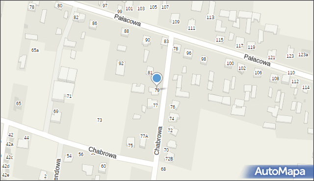 Stok Lacki, Chabrowa, 79, mapa Stok Lacki