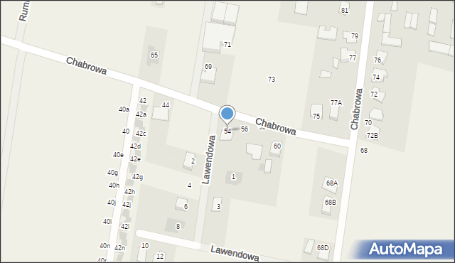 Stok Lacki-Folwark, Chabrowa, 54, mapa Stok Lacki-Folwark