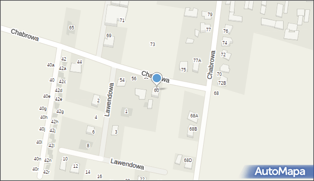 Stok Lacki-Folwark, Chabrowa, 60, mapa Stok Lacki-Folwark