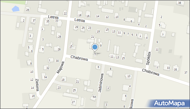 Stok Lacki-Folwark, Chabrowa, 7, mapa Stok Lacki-Folwark
