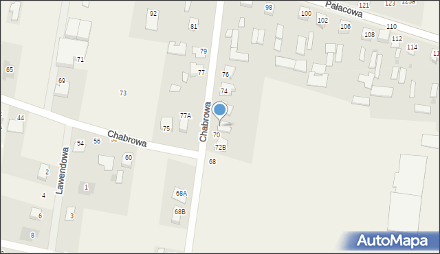 Stok Lacki-Folwark, Chabrowa, 72A, mapa Stok Lacki-Folwark