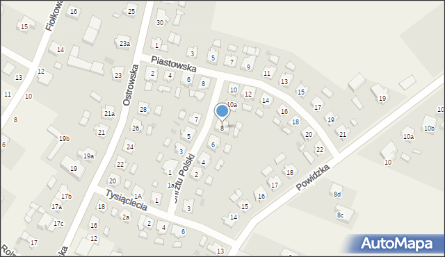 Strzałkowo, Chrztu Polski, 8, mapa Strzałkowo