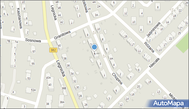 Strzegom, Chopina Fryderyka, 5, mapa Strzegom