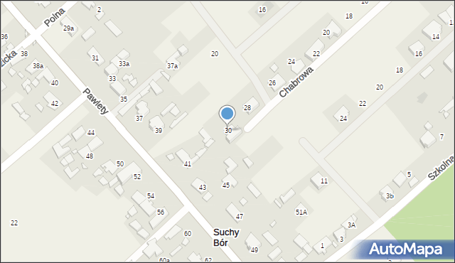 Suchy Bór, Chabrowa, 30, mapa Suchy Bór