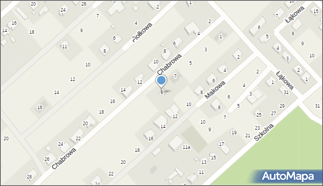 Suchy Bór, Chabrowa, 9, mapa Suchy Bór