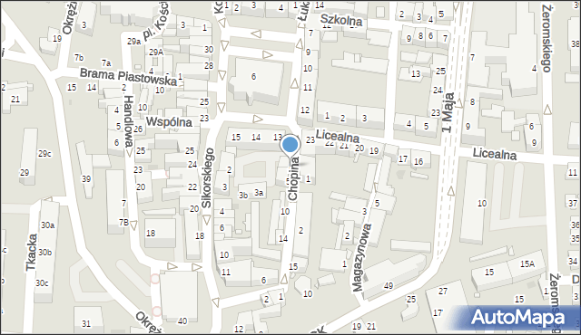 Sulechów, Chopina Fryderyka, 4, mapa Sulechów