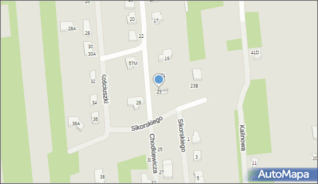Sulejówek, Chodkiewicza, 23, mapa Sulejówek
