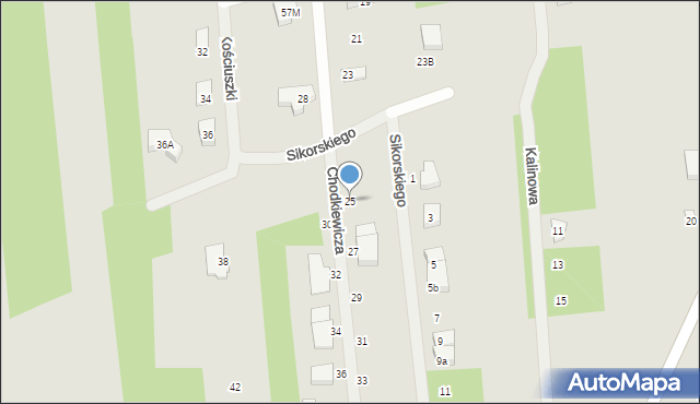 Sulejówek, Chodkiewicza, 25, mapa Sulejówek