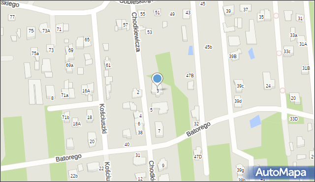 Sulejówek, Chodkiewicza, 3, mapa Sulejówek