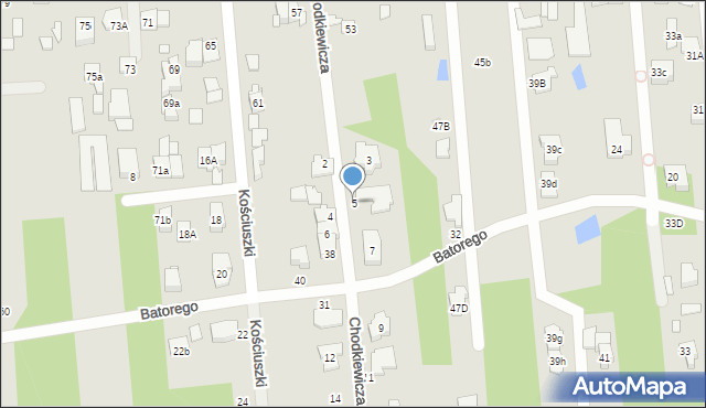 Sulejówek, Chodkiewicza, 5, mapa Sulejówek