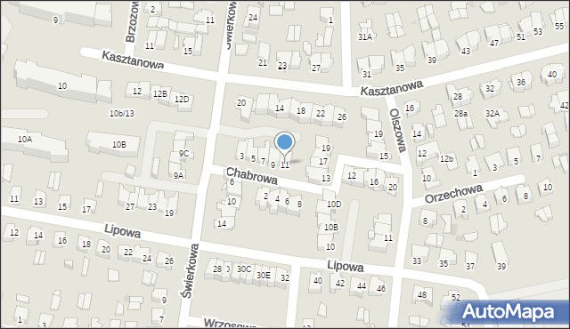 Suwałki, Chabrowa, 11, mapa Suwałk