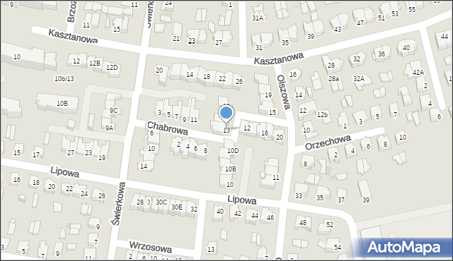 Suwałki, Chabrowa, 13, mapa Suwałk