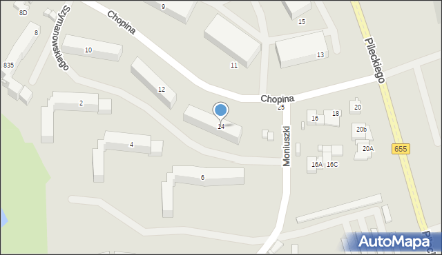 Suwałki, Chopina Fryderyka, 14, mapa Suwałk