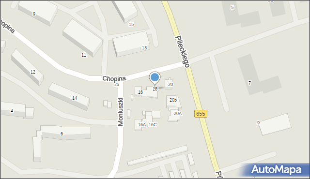 Suwałki, Chopina Fryderyka, 18, mapa Suwałk