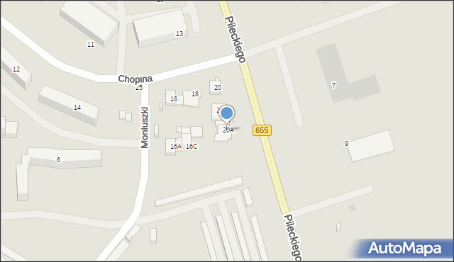 Suwałki, Chopina Fryderyka, 20A, mapa Suwałk