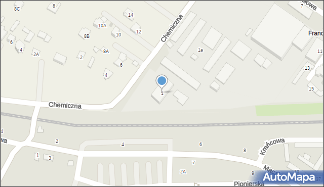 Świdnik, Chemiczna, 1, mapa Świdnika