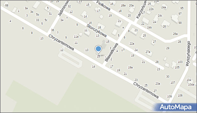 Świdnik, Chryzantemowa, 15, mapa Świdnika