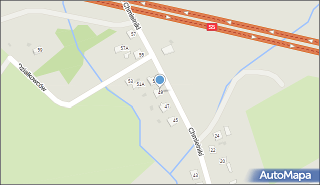 Świecie, Chmielniki, 49, mapa Świecie