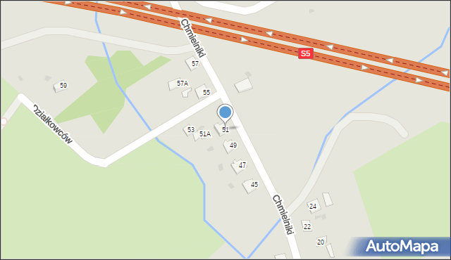 Świecie, Chmielniki, 51, mapa Świecie