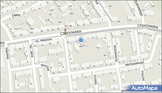 Świętochłowice, Chorzowska, 81A, mapa Świętochłowice
