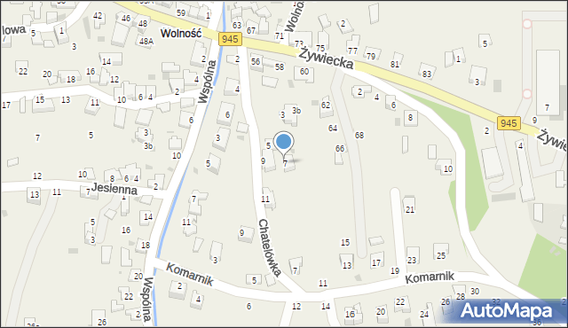 Świnna, Chatelówka, 7, mapa Świnna