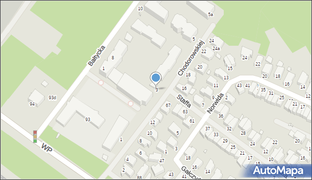 Świnoujście, Chodorowskiej Anny Beaty, 3, mapa Świnoujście