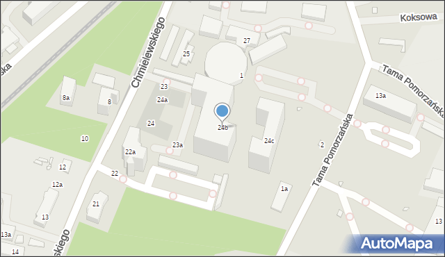 Szczecin, Chmielewskiego Zygmunta, 24b, mapa Szczecina