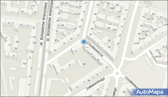 Szczecin, Chodkiewicza Jana Karola, hetm., 4, mapa Szczecina